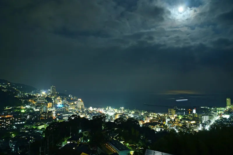Atami Onsen and the bay at night