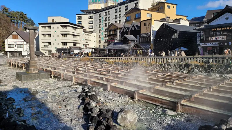 The Yubatake hot-water field in Kusatsu Onsen