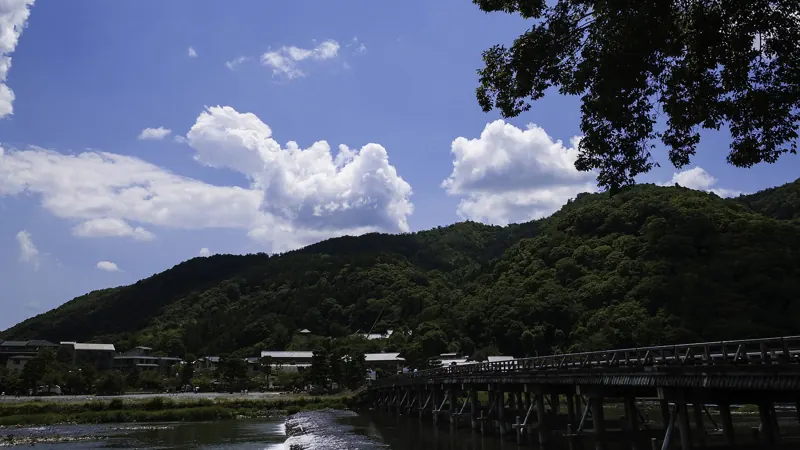 Togetsukyo Bridge and Arashiyama in early summer (photo of the Kyoto (Arashiyama, Ohara & Kurama) area, not of this property)